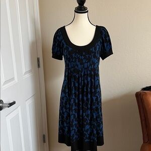 London Times Black and Blue Mini Dress